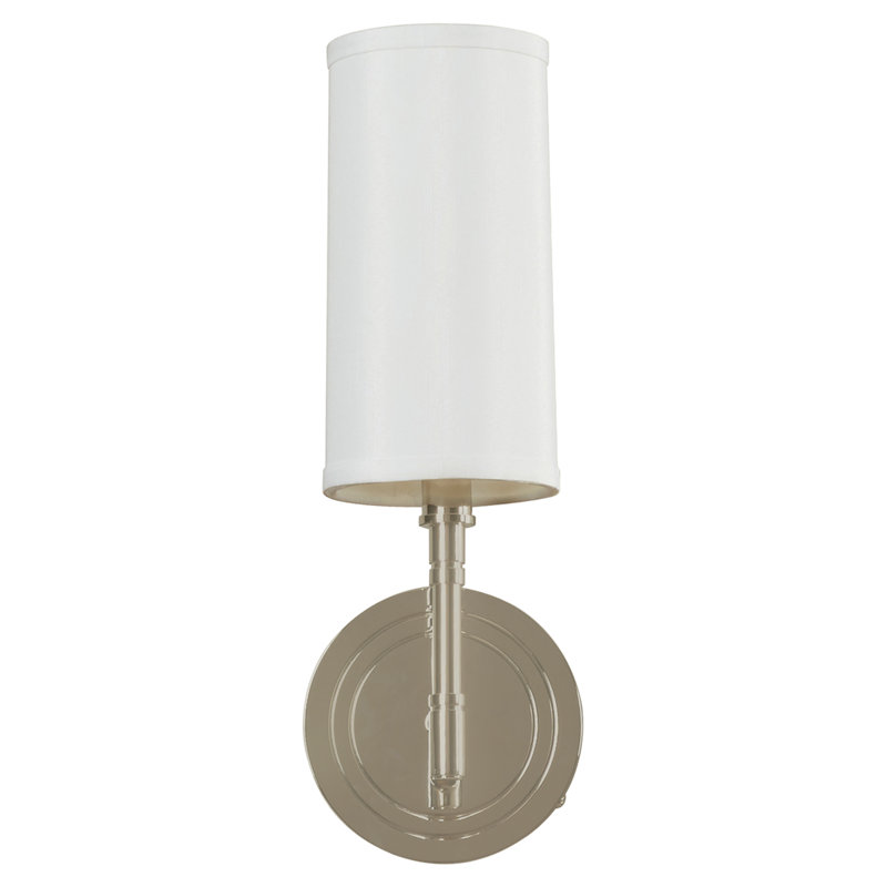 Applique murale à bras 1 lumière Dillion, Nickel poli