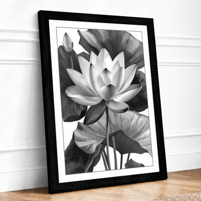 Lotus in Bloom Botanical - Framed Print