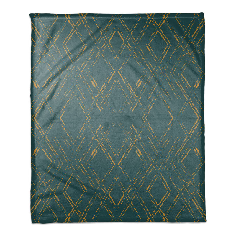 Jeté diamant, Bleu/doré