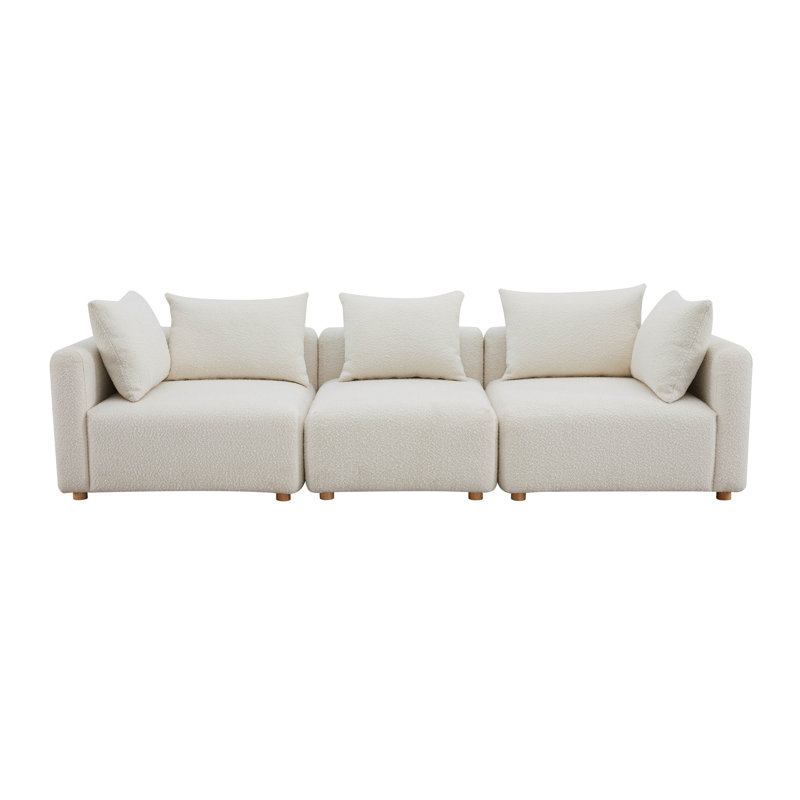 Tov Furniture Hangover Cream Boucle Sofa, Cream Boucle