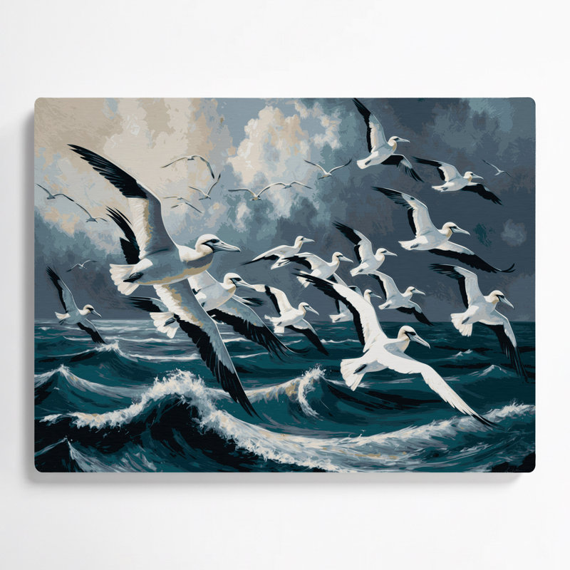 Oiseaux, art mural gris en métal, H 132 po x l 168 po x P 0,05 po