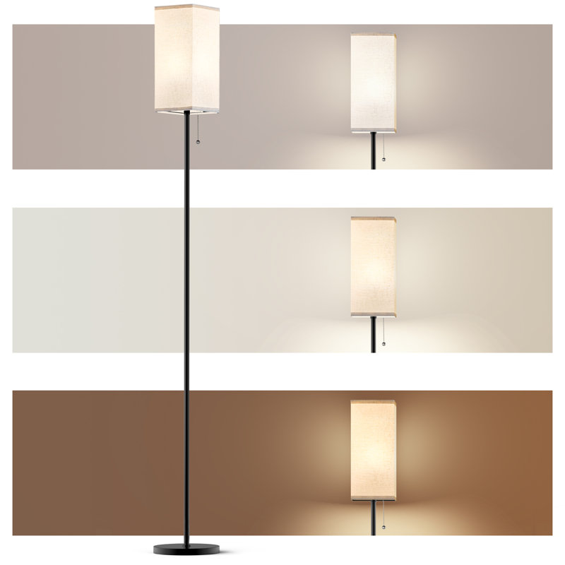Rondo 64.6" Corner Floor Lamp for Apt. with 3-Way Dimmer & Free Bulb Fits Studio/Office/Bedroom, Beige