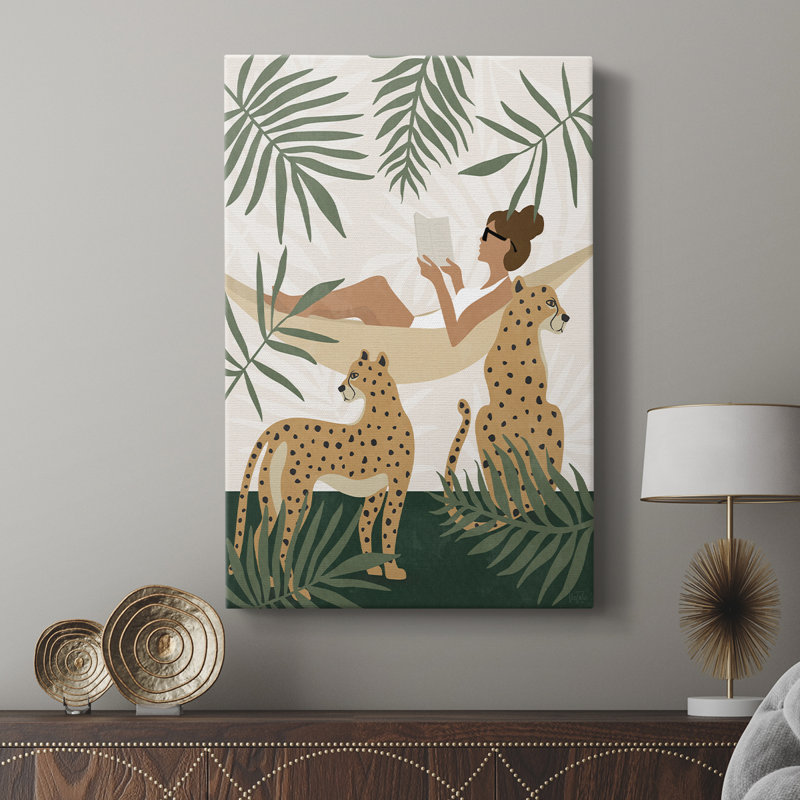 Tropical lecture II -Galerie enveloppé Cavas, H 60 po x l 40 po