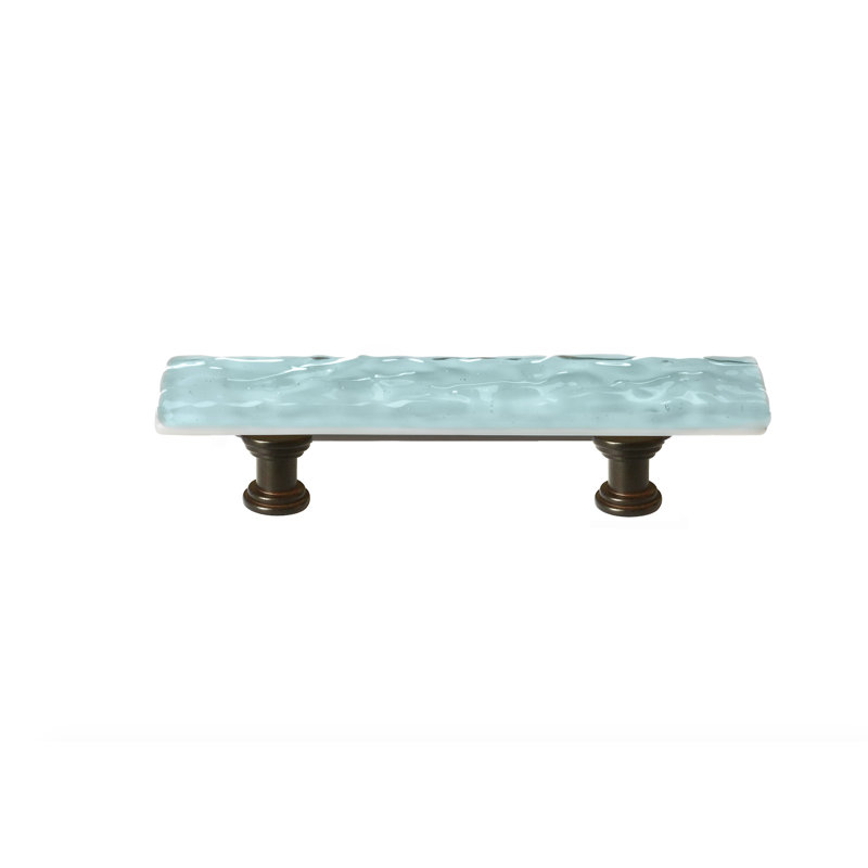 Poignée barre 3 po Glacier, Bronze huilé, Aqua pâle