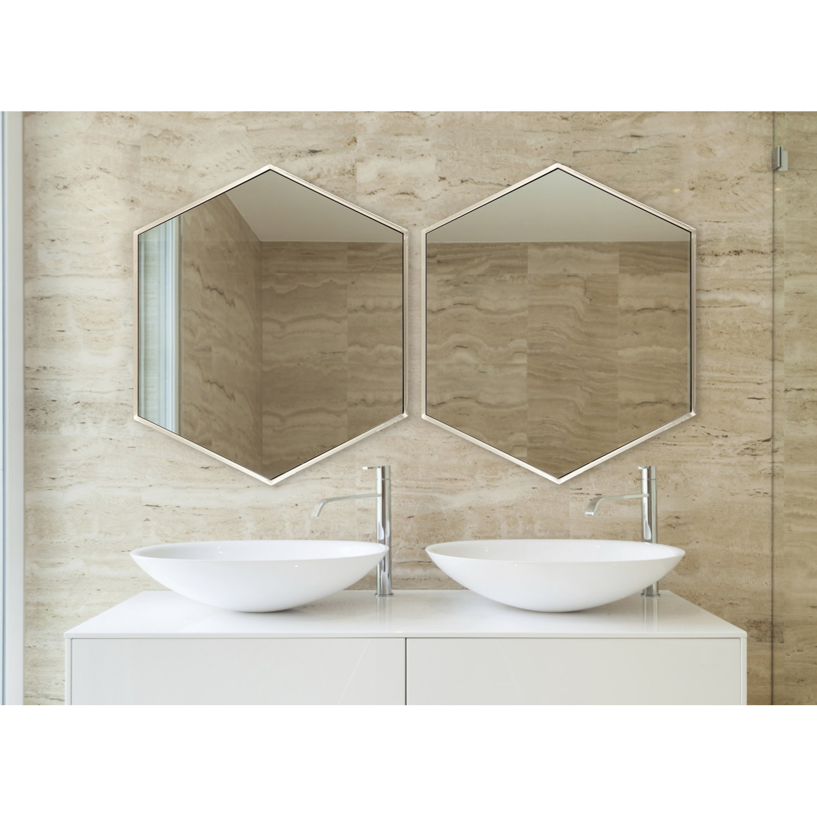Breckler Accent Mirror, Silver, 25.75" x 22"