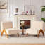 Chaise d'appoint rembourrée avec pieds en bois-1789125777
