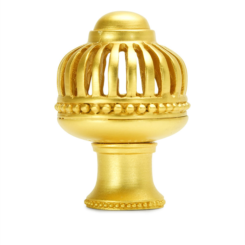 Cricket Cage large round knob with flared footin Soft Gold, Gold