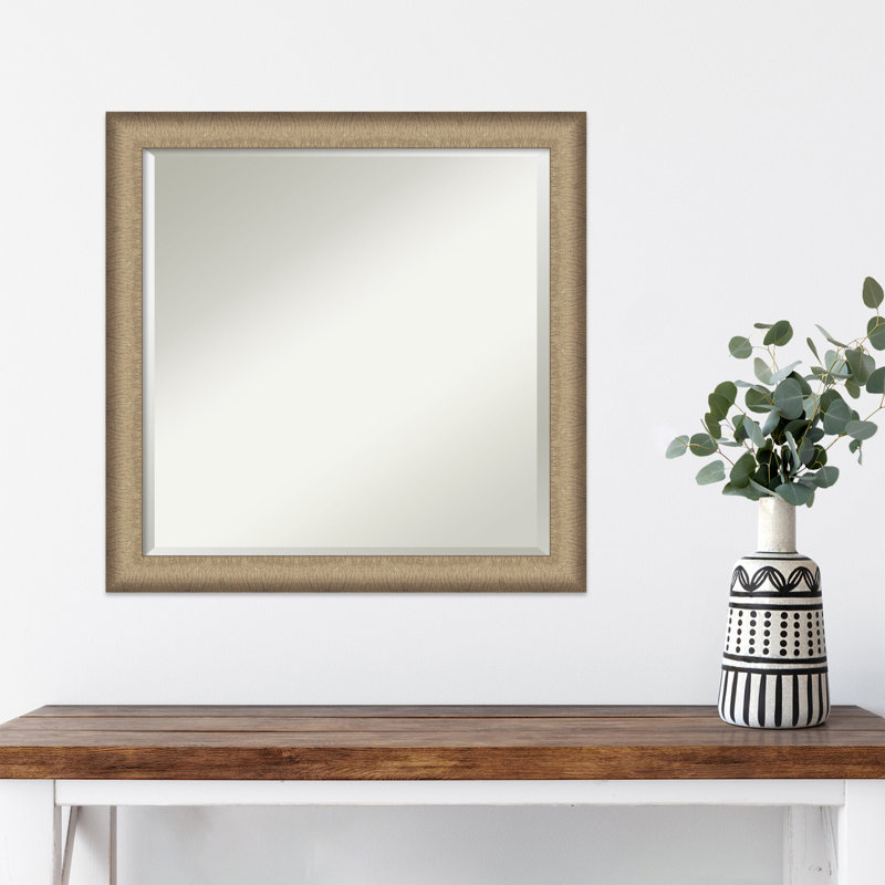 Miroir d'appoint mural en plastique Jonnie, Brun, 23 po x 23 po
