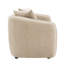 Canapé beige en chenille avec 3 coussins