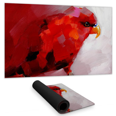 Abstract red parrot - 14.00"x24.25" Desk mat