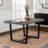 Rustic Metal and Solid Distressed Dining Table-978645063