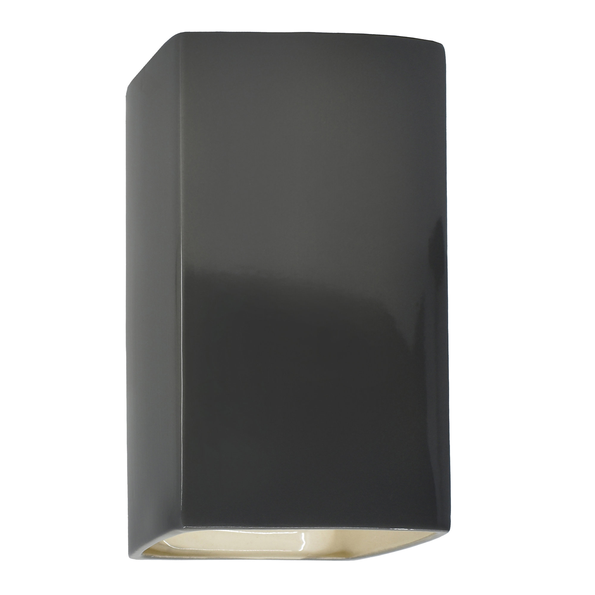 Nomad Outdoor Ceramic LED Wall Light, Gloss Grey, Integrated LED, 13.5" H x 7.25" W x 4" D