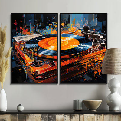 Vinyle Disque Rythme Résonant I - Mode Disques Vinyle Art mural 2 panneaux