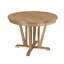 Ensemble de table de salle à manger extensible rustique 5 pièces, table ronde à tréteaux et 4 chaises à dossier croisé pour la cuisine, la salle à manger, brun