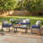 4-Piece Outdoor Seating Group With Removable Cushions, Patio Conversation Set With Wood Tabletop for Backyard, Poolside-1258324282