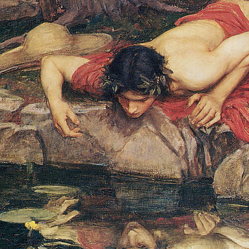 Echo And Narcissus, 1903 Print by John William Waterhouse, 19.75" H x 29.25" W x 1.875" D