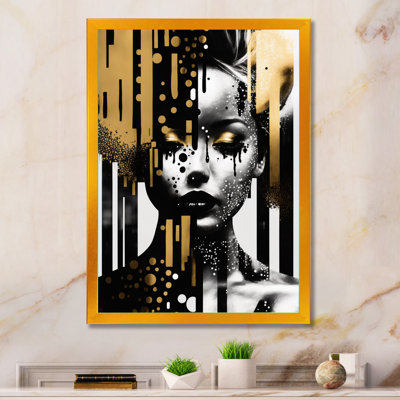 Golden Fluidity Of Womanhood IV - Woman Abstract Wall Art