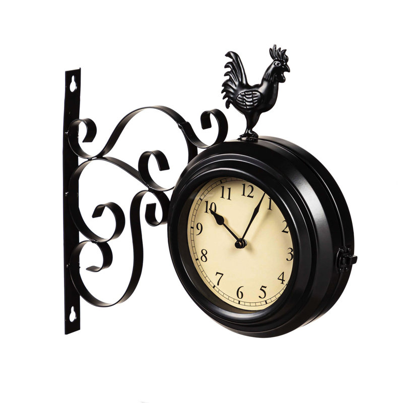 Horloge coq en métal pour l'extérieur