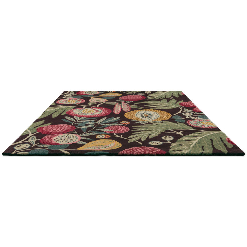 Hand Tufted Floral Area Rug, Rectangle 4'7" x 6'7"