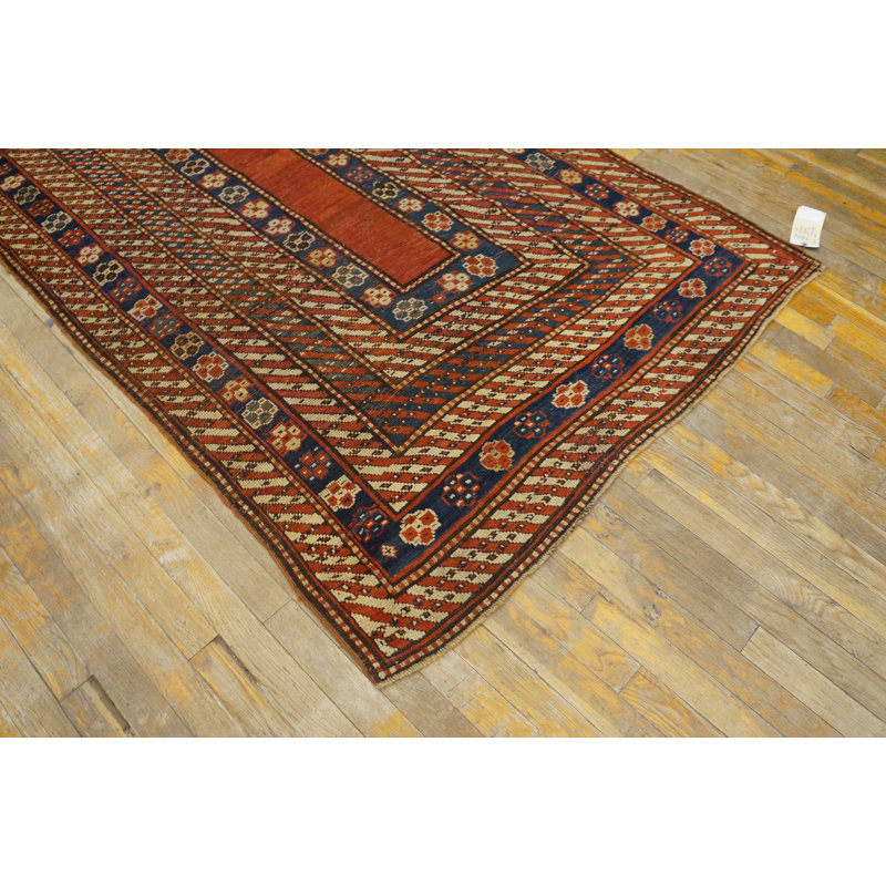 Rustic Antique Late 19th Century Geometric Caucasian Tribal Design Rug