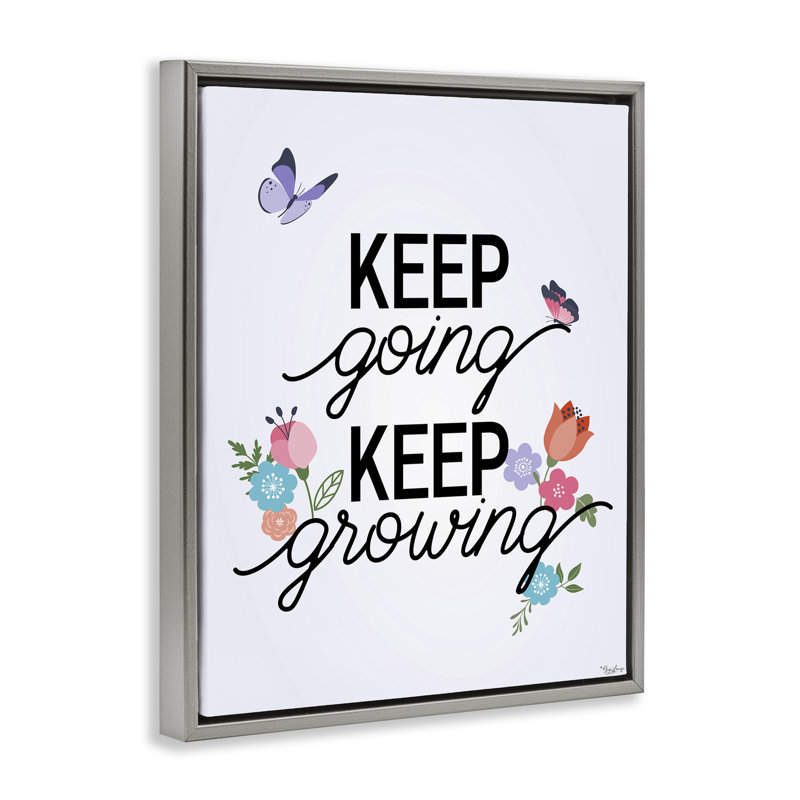 Cadre flottant Keep Keep & Growing, design par Gigi Louise, Cadre flottant gris lustré, H 21 po x l 17 po