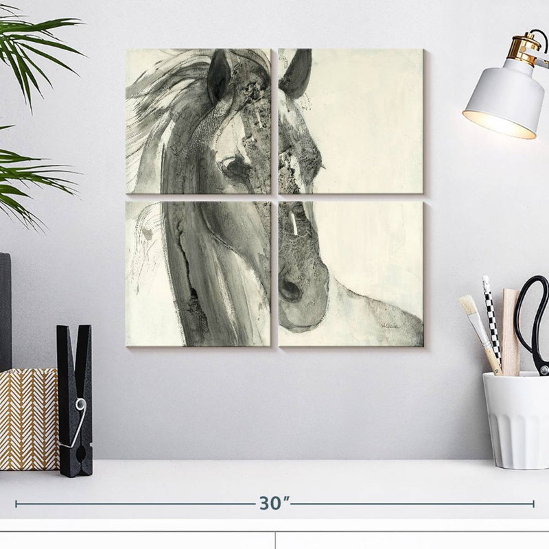 Brampt cheval dans le vent I, H 18 po x l 18 po