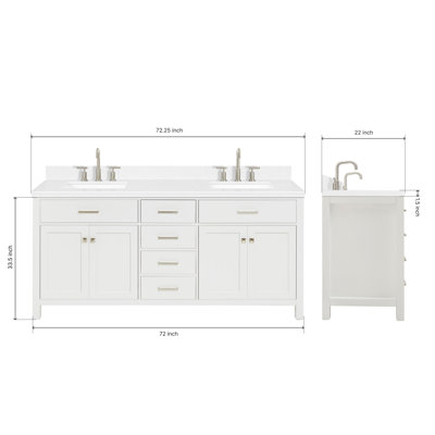 2_ARIEL Bristol 72 Double Sink Bathroom Vanity with Carrara White Quartz