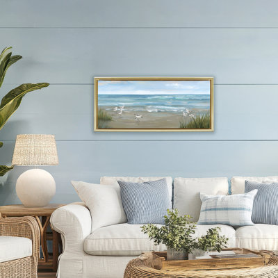 Vue du bécasseau depuis le cadre flottant de la plage, design par Nan