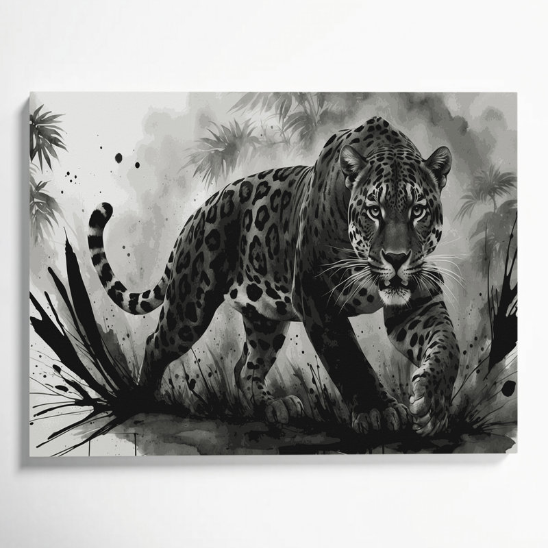 «Big Cats Jaguars», art mural sur toile grise, H 20 po x l 24 po