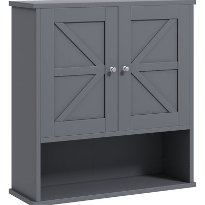 Gray Wall Mounted Bathroom , With Touch And Adjustable Storage Options Cabinet Shelves For Streamlined Organization