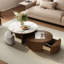 Extendable Pedestal Coffee Table with Storage