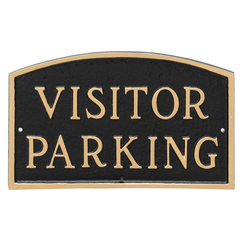 Visitor Parking Statement Garden Plaque, Black/Gold