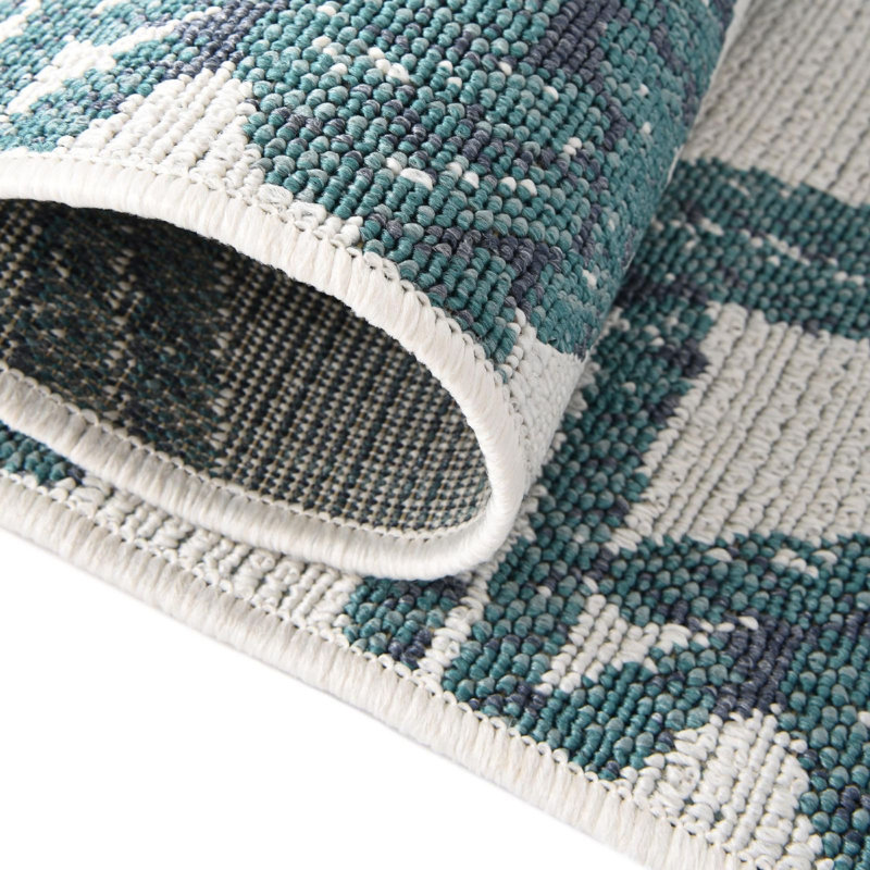 Outdoor Ayton Area Rug Ivory Color, Round 7'