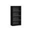 Bibliothèque noire et grise à 5 niveaux, mobilier de chambre à coucher de bureau moderne, design élégant avec bibliothèque à tablette fixe, finition, rangement, espace spacieux et élégant
