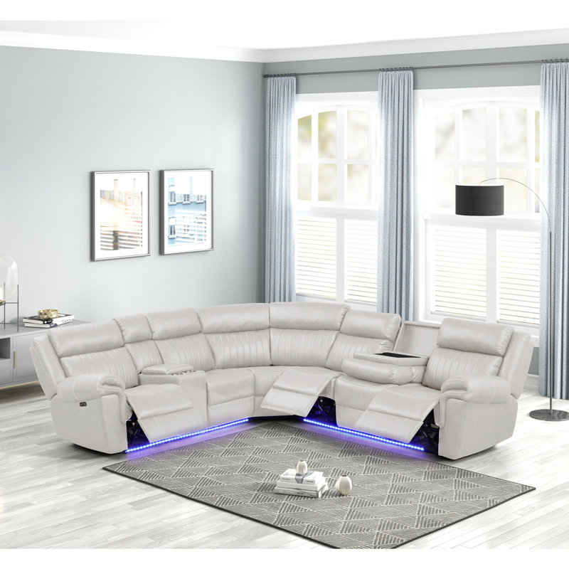 Canapé modulaire inclinable moderne en bois, Beige
