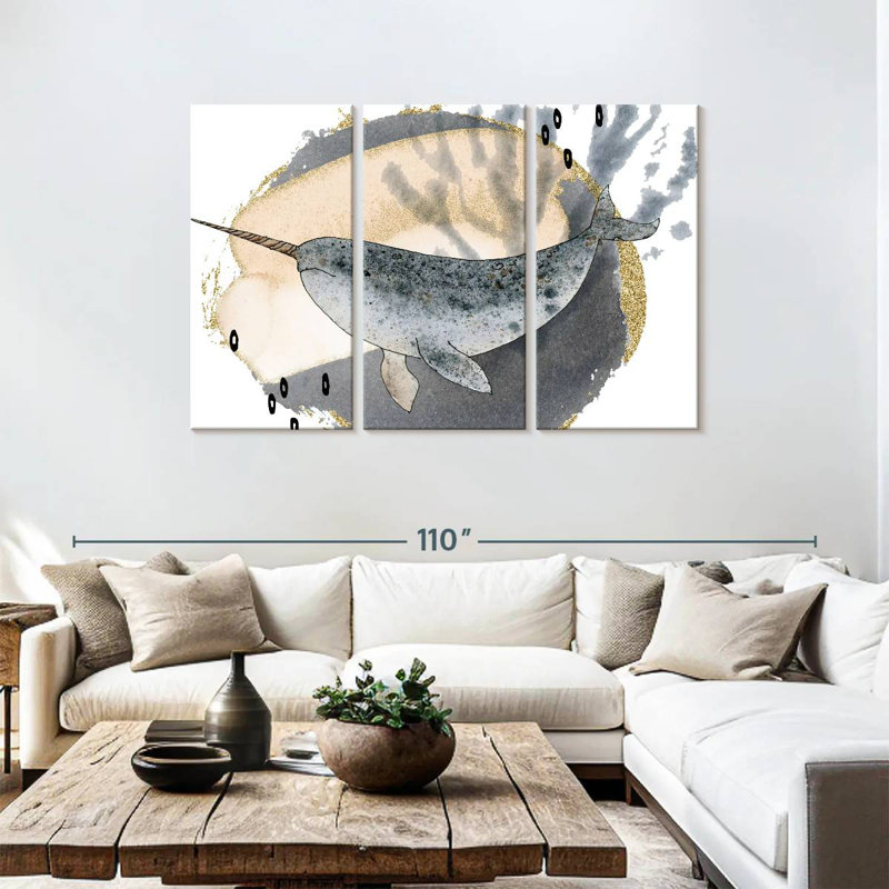 Brampt Boho Style Narwhal, 48" H x 74" W
