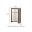 Commode avec finition bicolore, quatre tiroirs et poignées en métal pour un rangement pratique près du lit