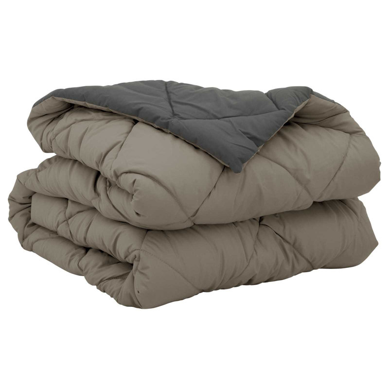 Microfiber Solid Colour Bedspread, Single, Light Grey/Anthracite