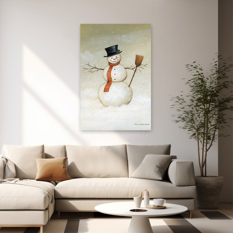 Pont des bonhommes de neige, art populaire de Noël, H 60 po x l 40 po