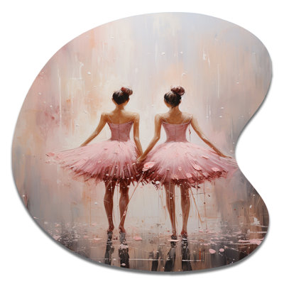 «Pink Ballet Dance II» - art mural asymétrique en métal