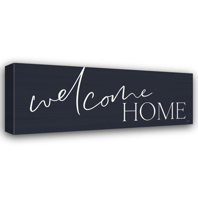 Gracie Oaks Lux + Me Designs Gallery Wrapped Canvas Art Titled: Welcome Home
