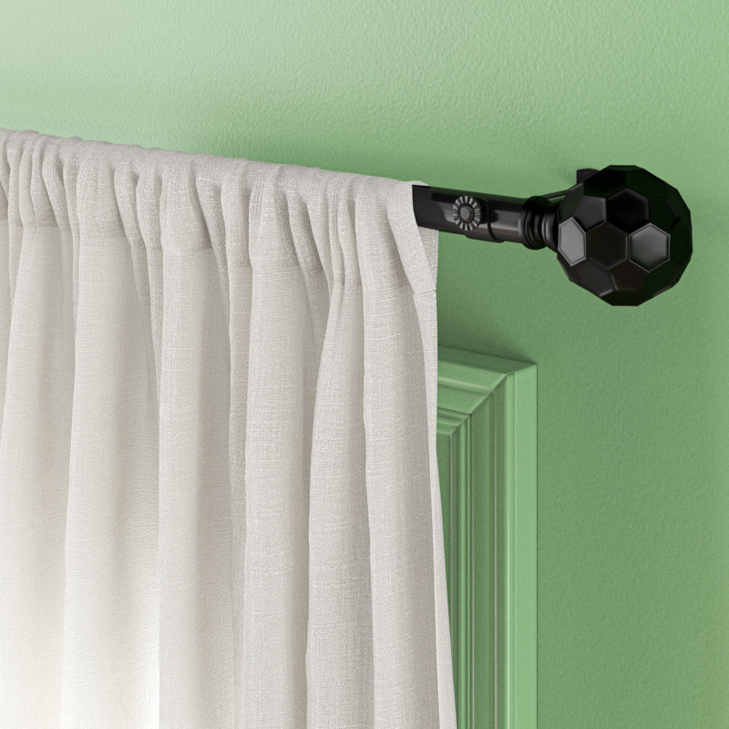 Tringle à rideaux simple réglable 0,81 po Campanella, 48” – 84”, Noir