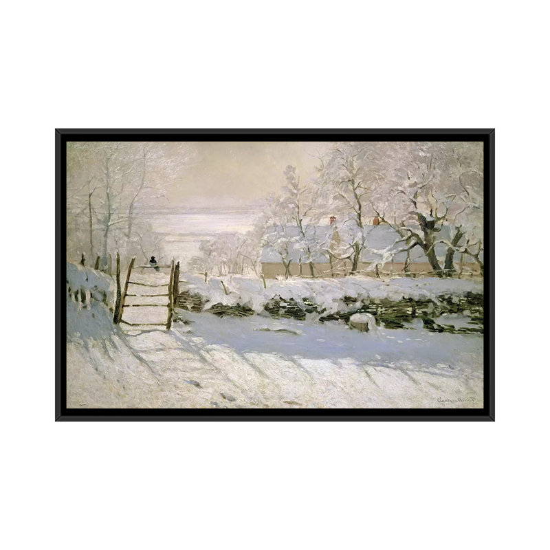 La pie, 1869 par Claude Monet - Toile tendue, estampe numérique sur toile tendue, H 18 po x l 26 po x P 1,5 po