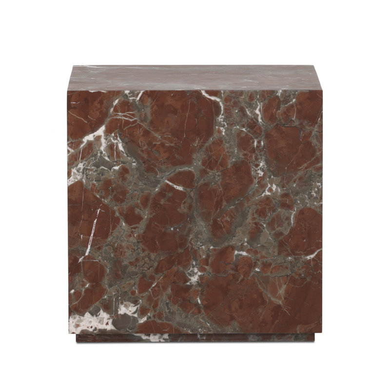 Table de bout Kulp Block, Marbre roux fumé