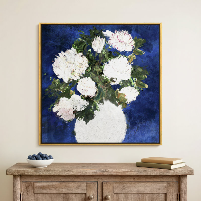 " Dripping Roses " Painting Print, 41" H x 41" W x 2" D, Gold Framed