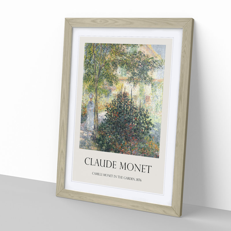 Camille in the Garden at Argenteuil by Claude Monet - Framed Print, 36cm H x 27cm W x 2cm D, Oak