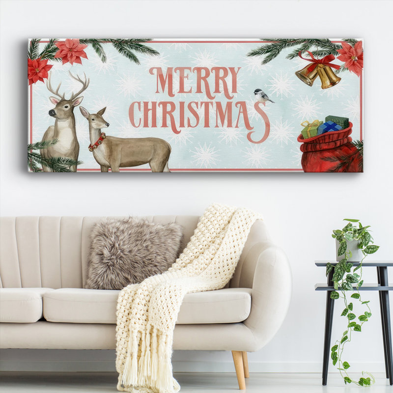 «Merry Christmas on Canvas», art textuel, H 24 po x l 60 po x P 1,5 po