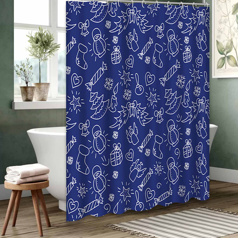 Rideau de douche blanc imperméable, rideaux de douche pour la salle de bain avec 12 crochets, 72" L x 84" W