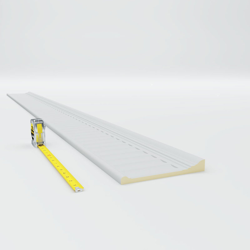 Ekena Millwork SAMPLE - Endurathane Elsinor Fluted Frieze7 3/4"H x 1"P x 12"L, Factory Primed
