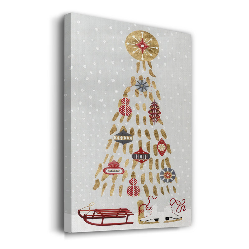 Toile tendue avec châssis de la collection B de Christmas Chalet - prêt à accrocher, H 48 po x l 32 po x P 1,5 po